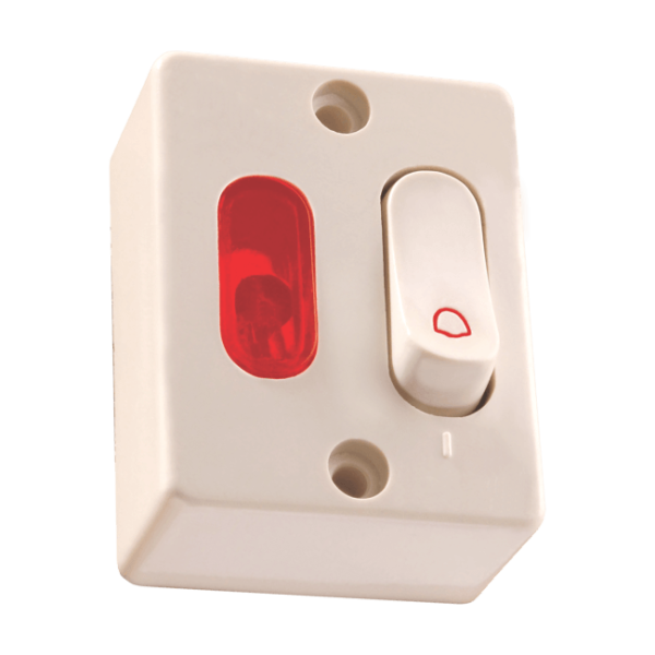 Surface Bell Switch With Indicator Gold