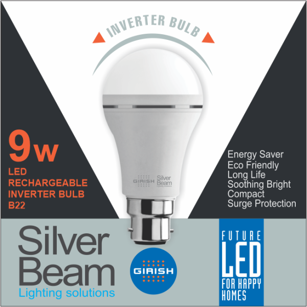 9 Watt Led Rechargable Inverter Bulb B22 Warm White