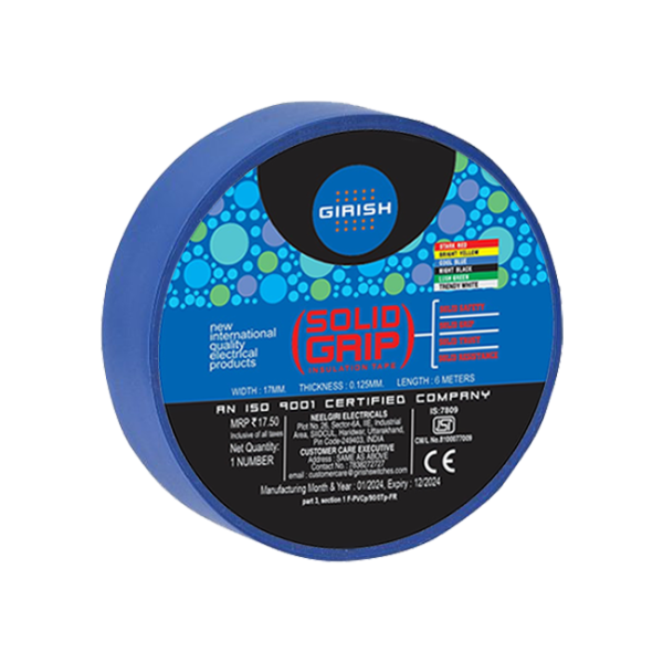 6 Meter Blue Solid Grip Insulation Tape