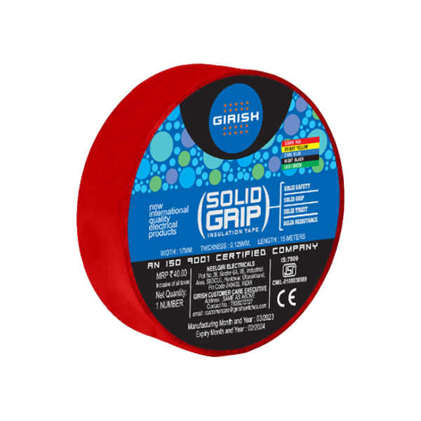 15 Meter Red Solid Grip Insulation Tape