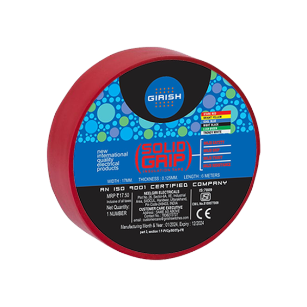 6 Meter Red Solid Grip Insulation Tape