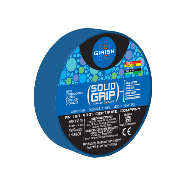 15 Meter Blue Solid Grip Insulation Tape