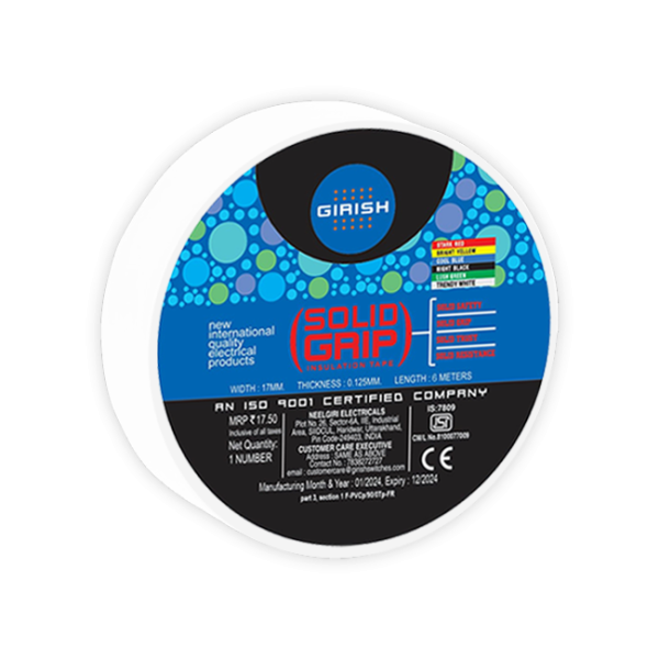 6 Meter White Solid Grip Insulation Tape