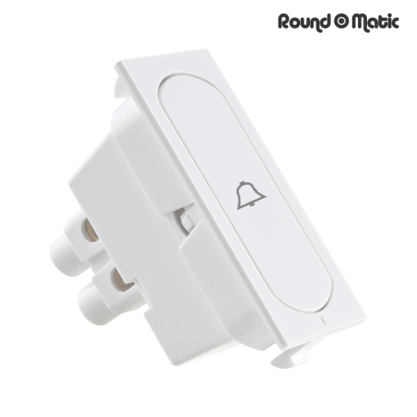 6 Amperes Bell Push Switch Round O Matic Trendy White