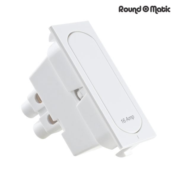 16 Amperes One Way Switch Round O Matic Trendy White
