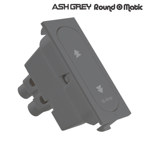 16 Amperes Two Way Switch Round O Matic Ashgrey