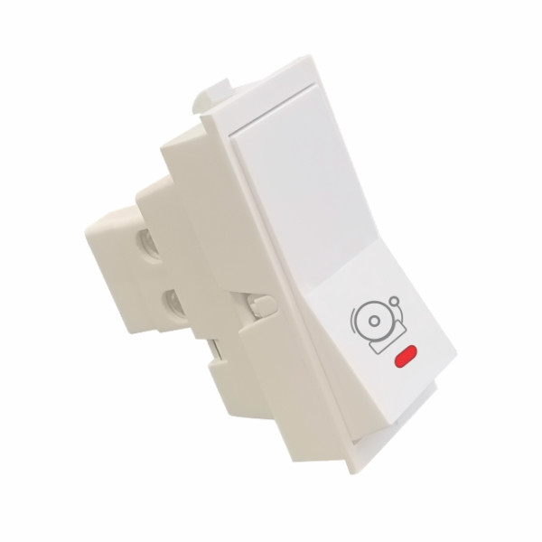 6 Amperes Bell Push Switch With Indicator Vibe Trendy White