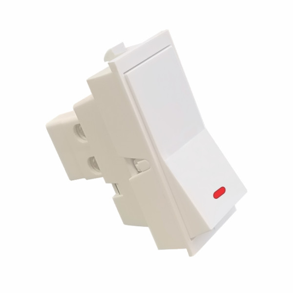 6 Amperes One Way Switch With Indicator Vibe Trendy White