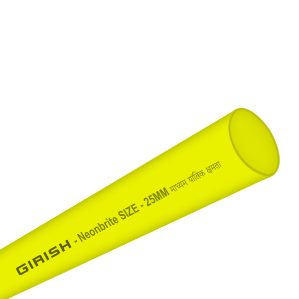 PVC Rigiid Conduit Pipe Girish Neon Brite 25MM Medium