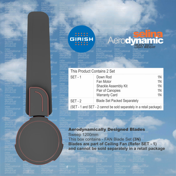 Ceiling Fan Selina Aero Dynamic Ashgrey