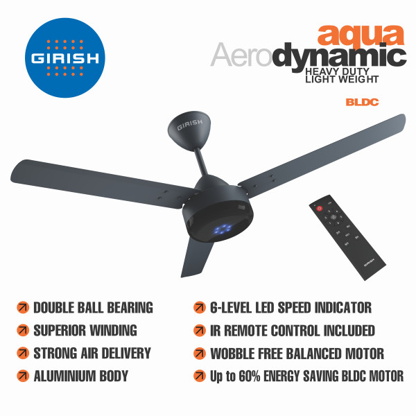 Ceiling Fan Aqua BLDC Aero Dynamic Black Pearl