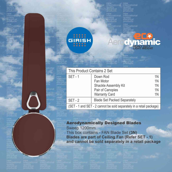 Ceiling Fan Ecostar Aero Dynamic Brownie Graze