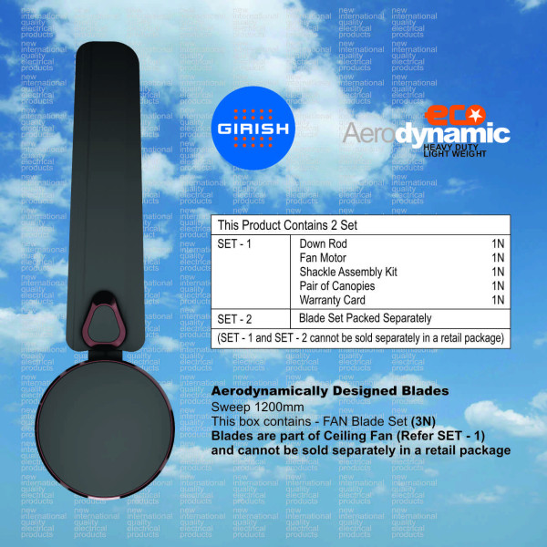 Ceiling Fan Ecostar Aero Dynamic Ashgrey