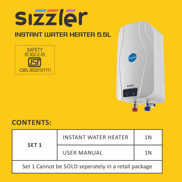 SIZZLER INSTANT WATER HEATER 5.5 LITRE