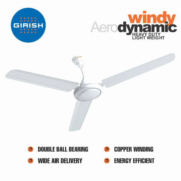 Ceiling Fan Windy Aero Dynamic Virgin White 900 mm