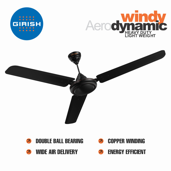 Ceiling Fan Windy Aero Dynamic AshGrey 900 mm