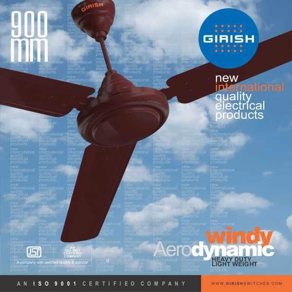Ceiling Fan Windy Aero Dynamic Brownie Graze 900 mm