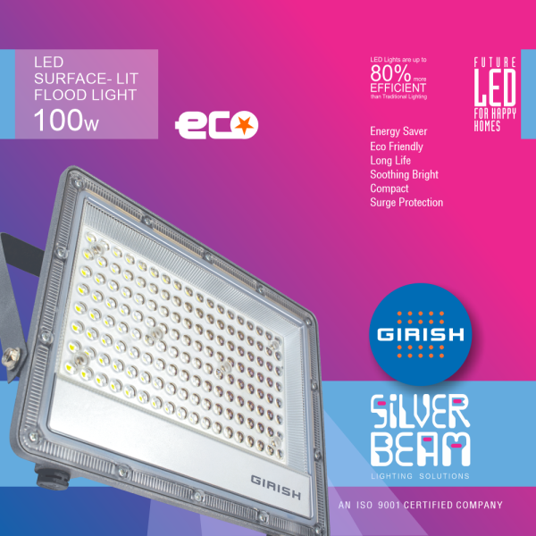 100 Watt Led Surface Lit Flood Light Cool White SB 144 Eco Star