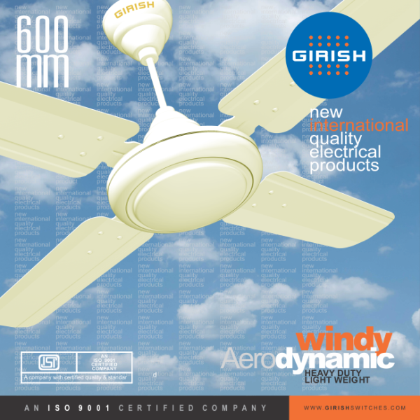 Ceiling Fan Windy 600MM Aero Dynamic Dream Ivory