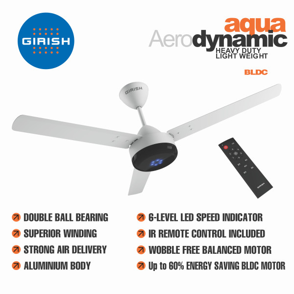 Ceiling Fan Aqua BLDC Aero Dynamic Virgin White