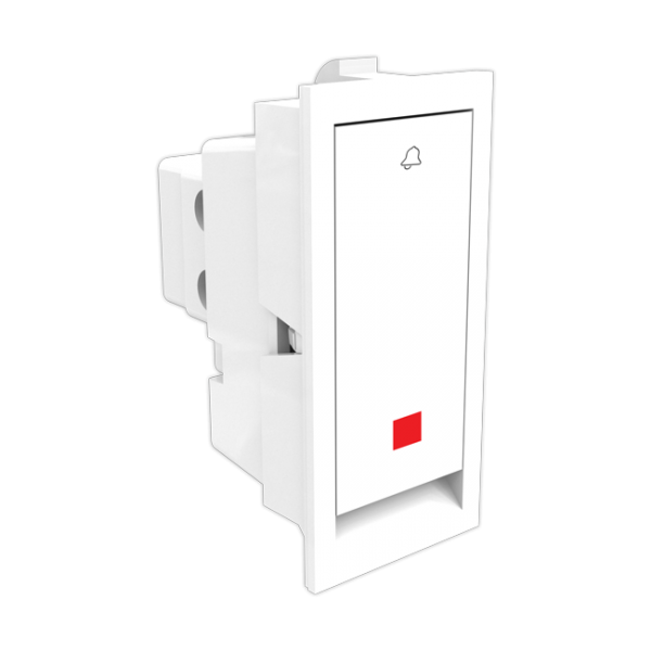 6 Amperes Bell Push With Indicator Glisten Flat