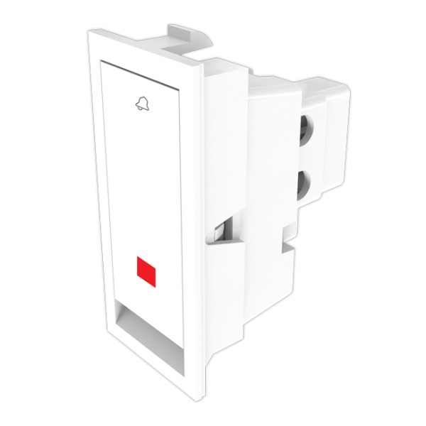 6 Amperes Bell Push With Indicator Glisten Flat