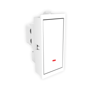 6 Amperes One Way Switch With Indicator Glisten Flat Pro Trendy White